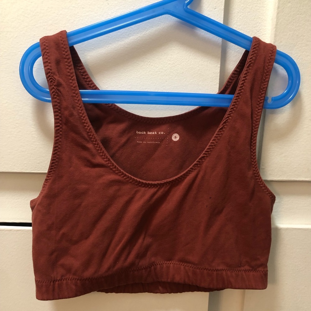 Back beat co. Reversible crop bra in Merlot size S